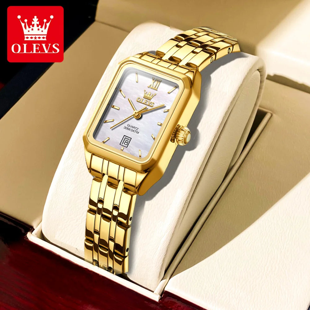 OLEVS Womens Stainless Steel Quartz Watch Waterproof Elegant