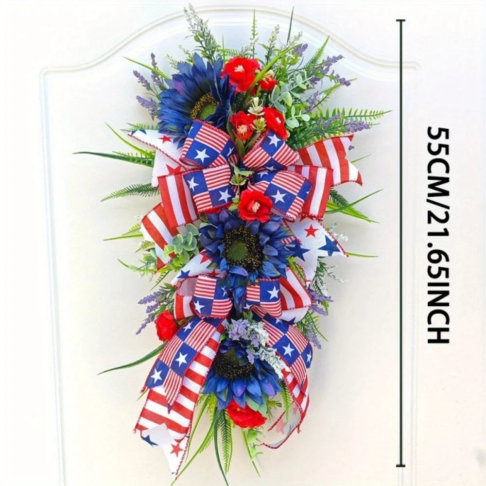 Patriotic Wreath 4Th of July Wreaths for Front Door Decor