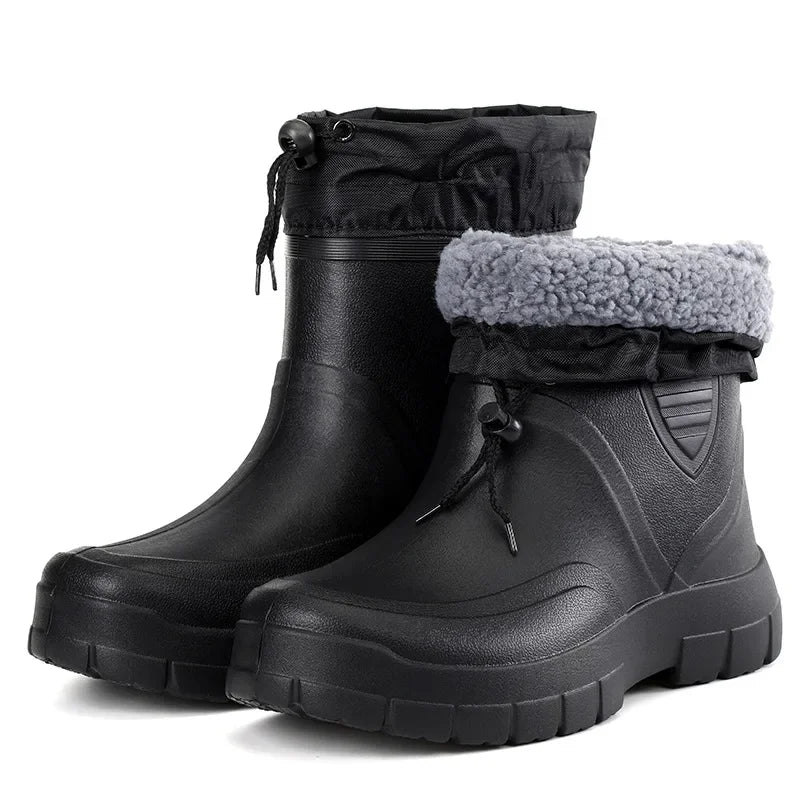 Versatile Mens Waterproof Rain Boots Lightweight Outdoor Ankle Boots