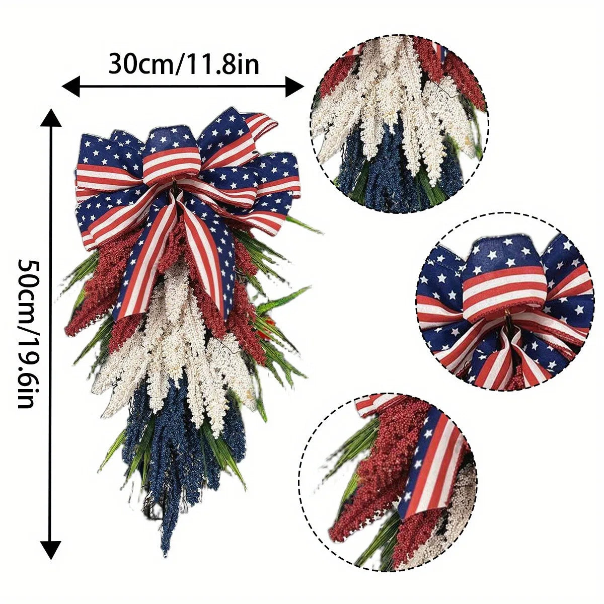 Memorial Day Hanging Garland 4Th of July Patriotic Wreath