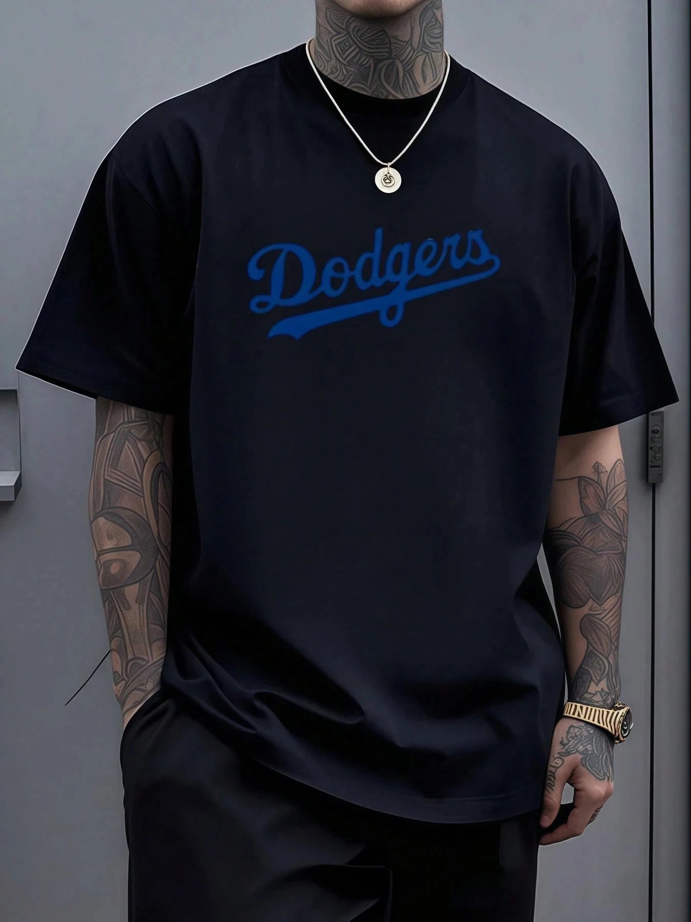 Dodgers Script Emblem T Shirt Men Celebrate Baseball Heritage