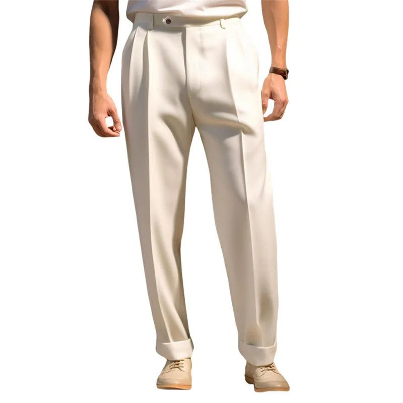 Hirigin Men Flat Front Dress Pants Business Casual