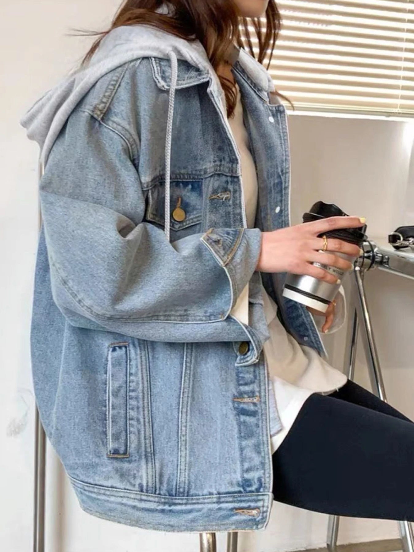 CN Guangdong Denim Hoodie Jacket For Women Hooded Style
