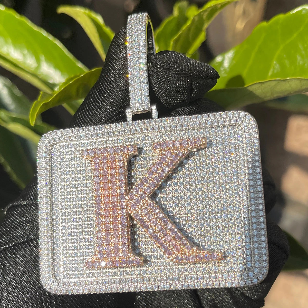 Bubble Letter Custom Name Necklace for Men Iced Out Pendant