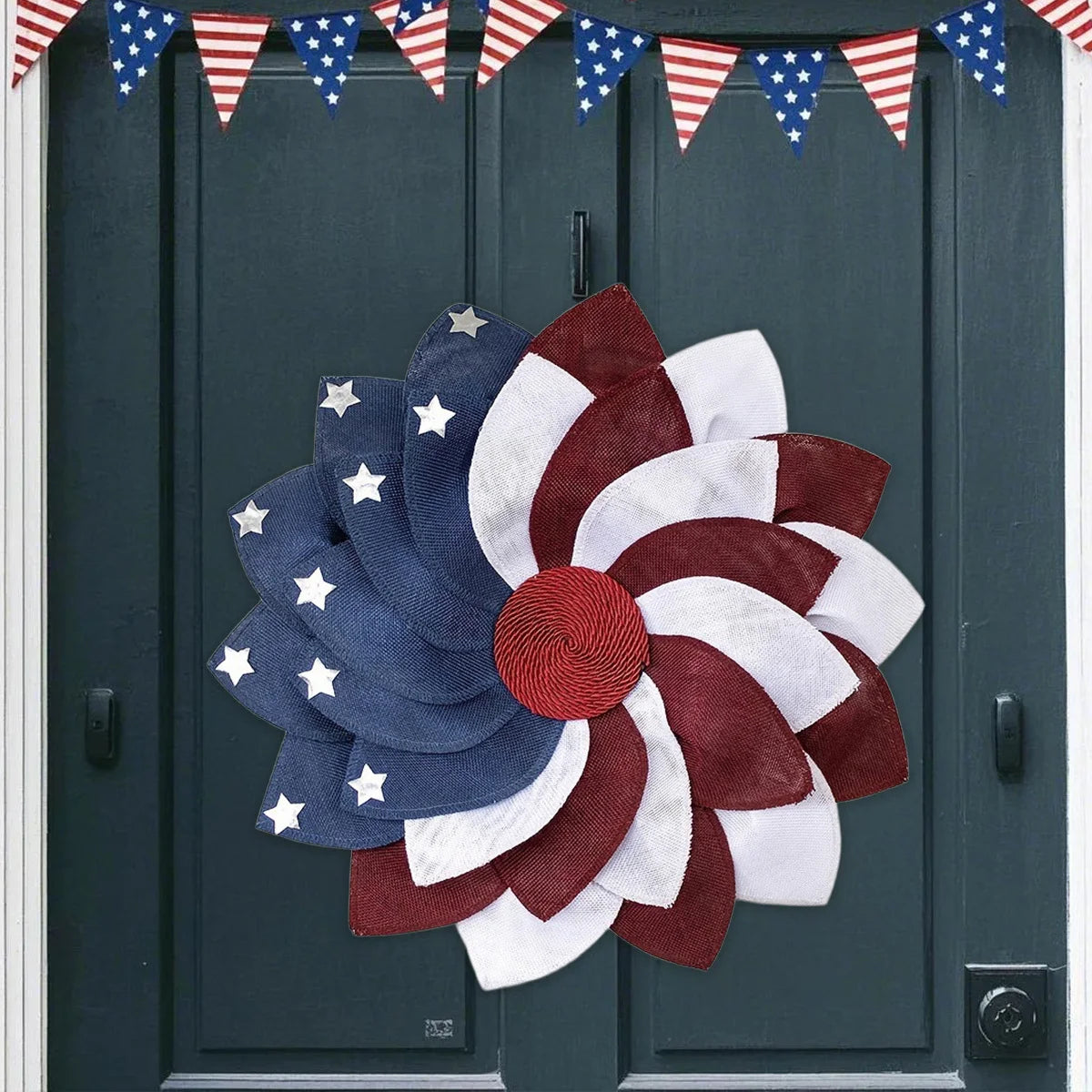 4Th of July Patriotic Wreath for Front Door Decor