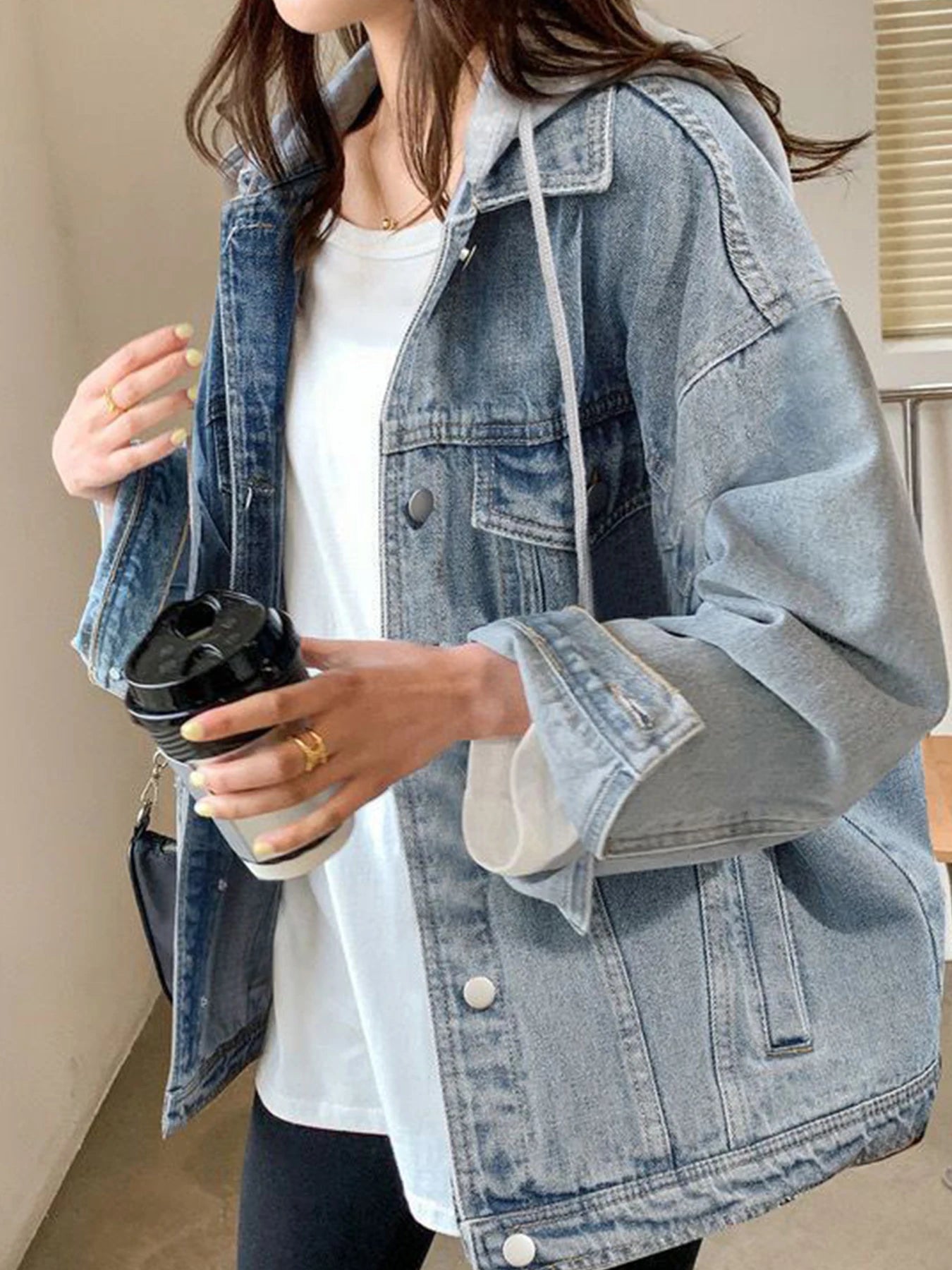 CN Guangdong Denim Hoodie Jacket For Women Hooded Style