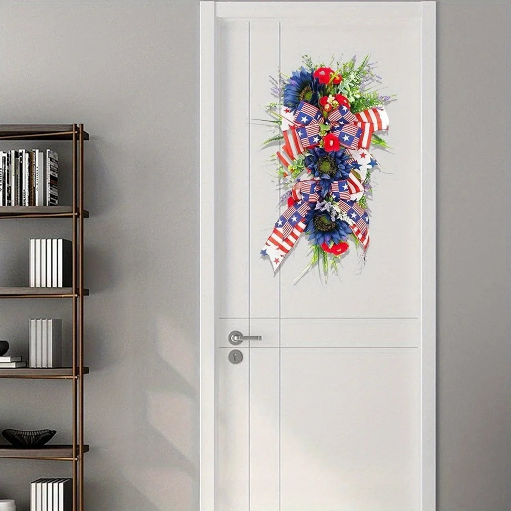 Patriotic Wreath 4Th of July Wreaths for Front Door Decor
