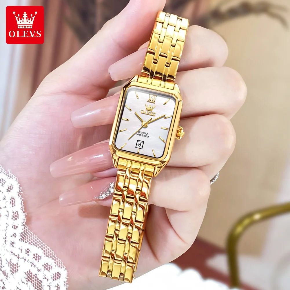 OLEVS Womens Stainless Steel Quartz Watch Waterproof Elegant