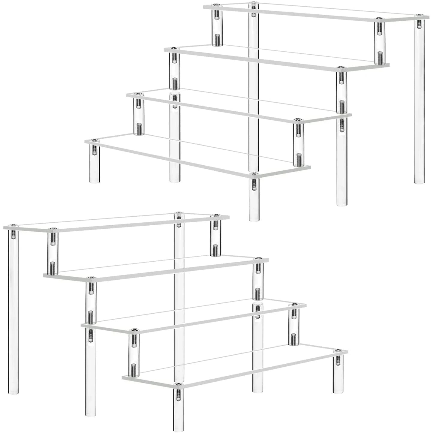 1-5 Tier Acrylic Display Stand Clear Riser Rack for Cupcakes