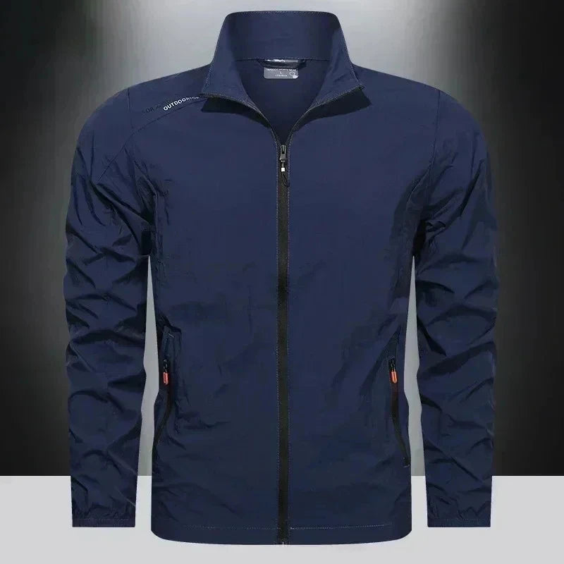 UPF100 Men Summer Windbreaker Zip Pockets Breathable Jacket