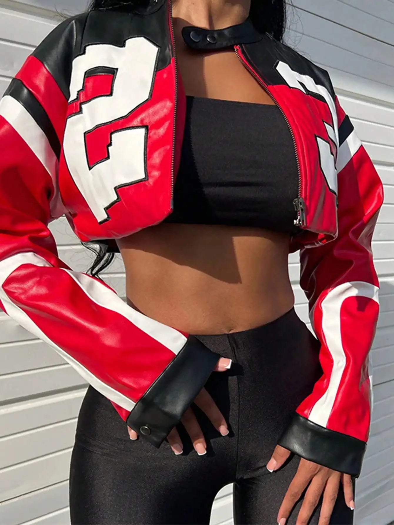 Deals To Love Womens Faux Leather Bomber Jacket Edgy Style