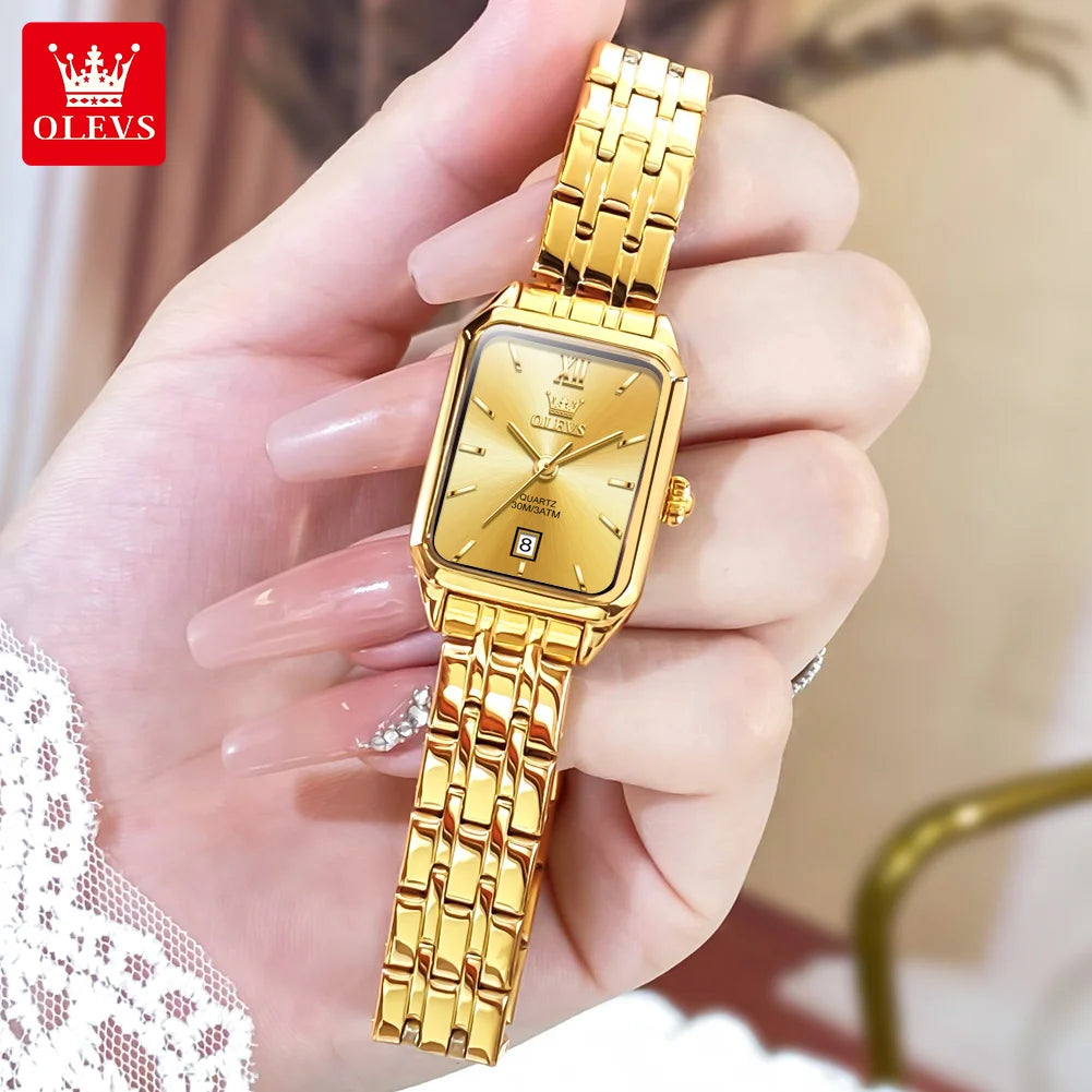 OLEVS Womens Stainless Steel Quartz Watch Waterproof Elegant