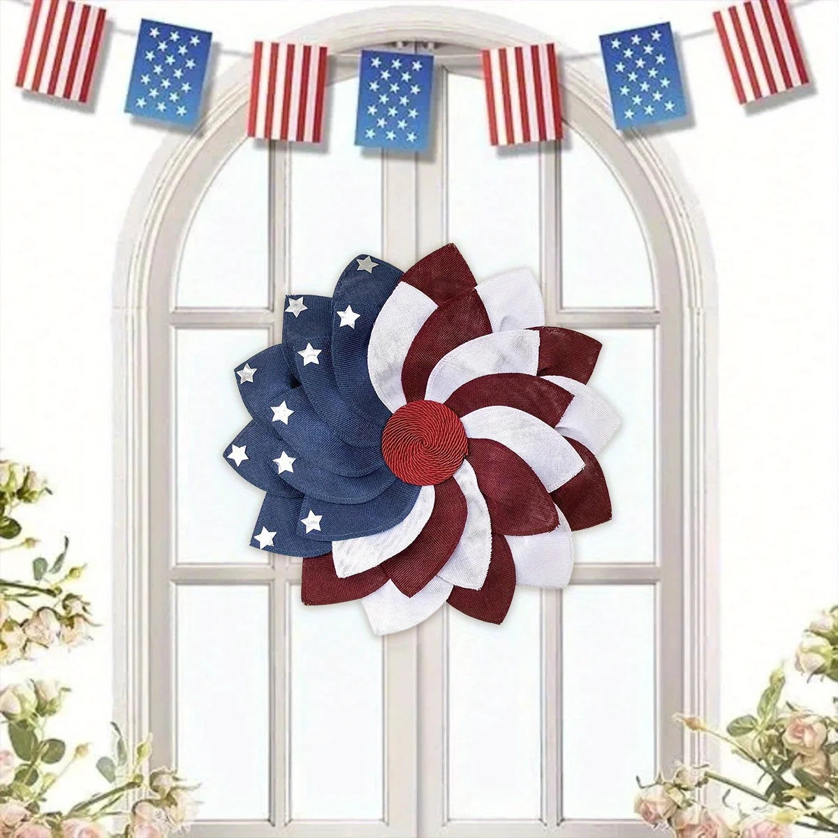 4Th of July Patriotic Wreath for Front Door Decor
