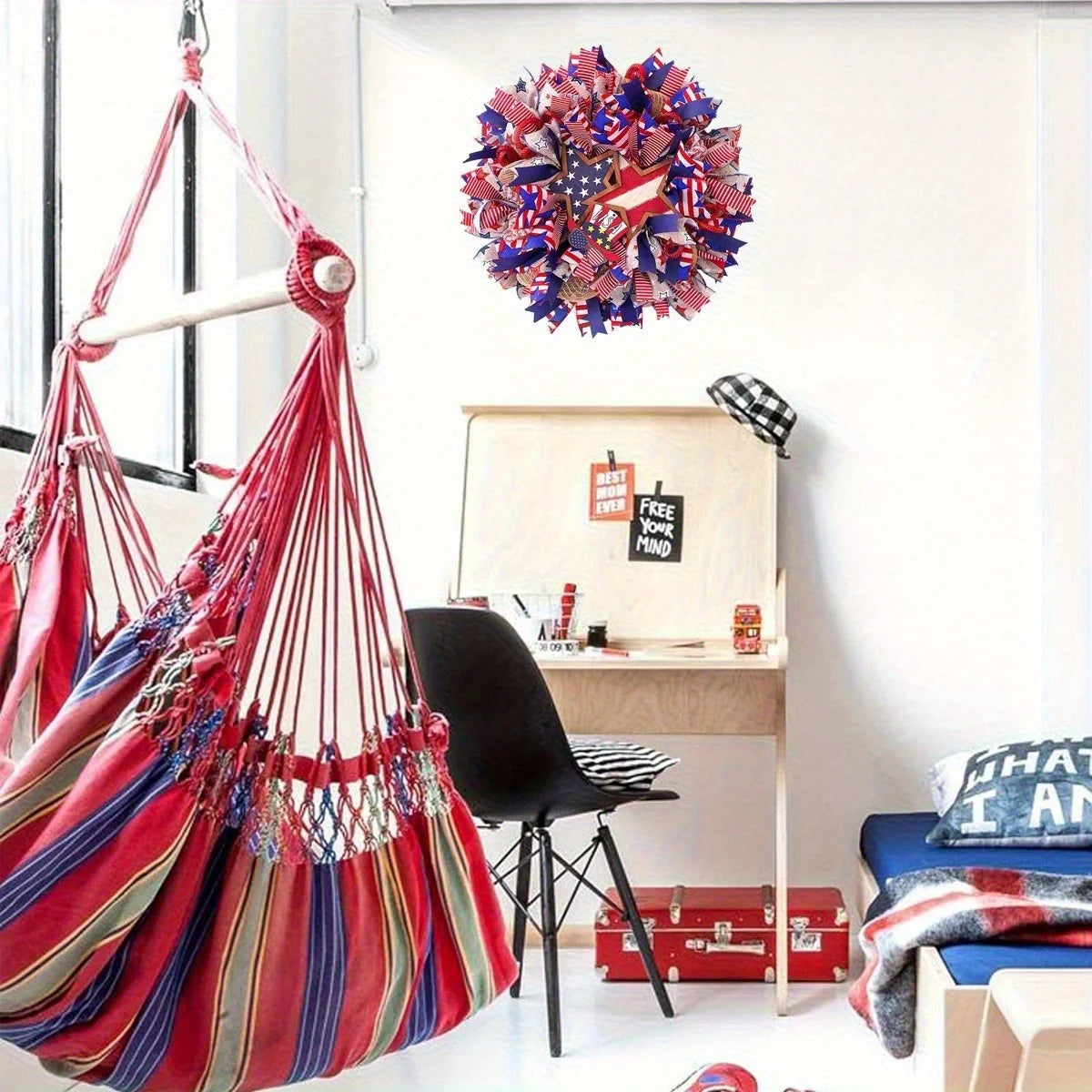 American Independence Day Wreath Handmade Home Decor 15.75in