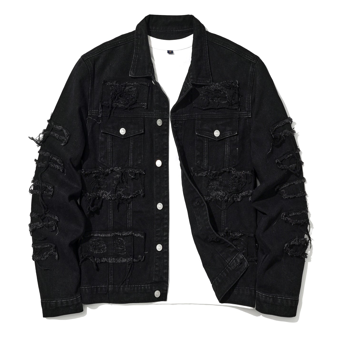 CN Zhejiang Men's Gothic Distressed Trucker Denim Jacket