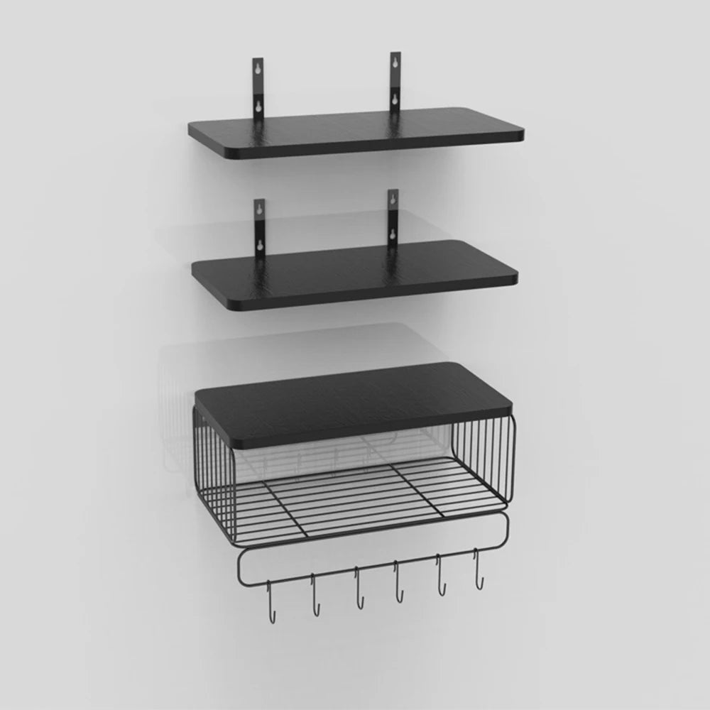 Wall Mounted Floating Shelves 3 Set Wood Bathroom Shelves
