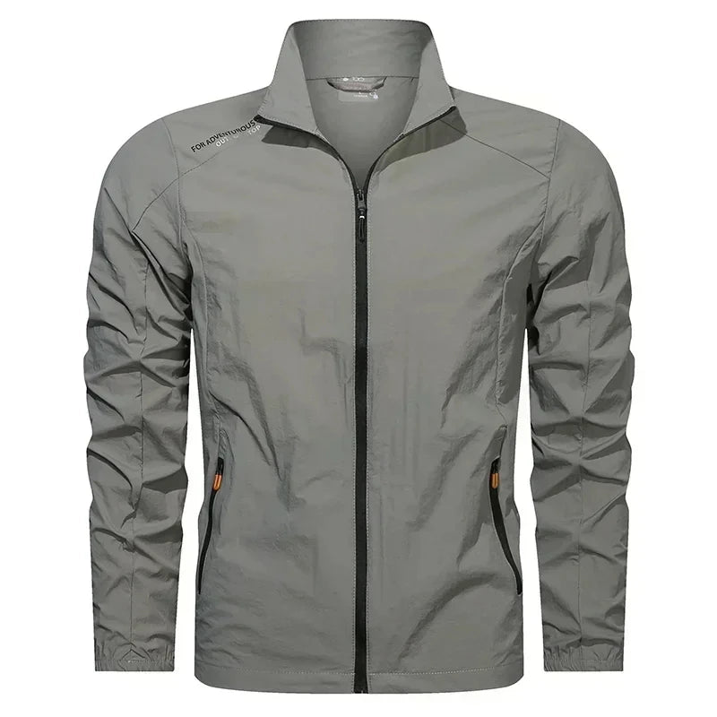 UPF100 Men Summer Windbreaker Zip Pockets Breathable Jacket