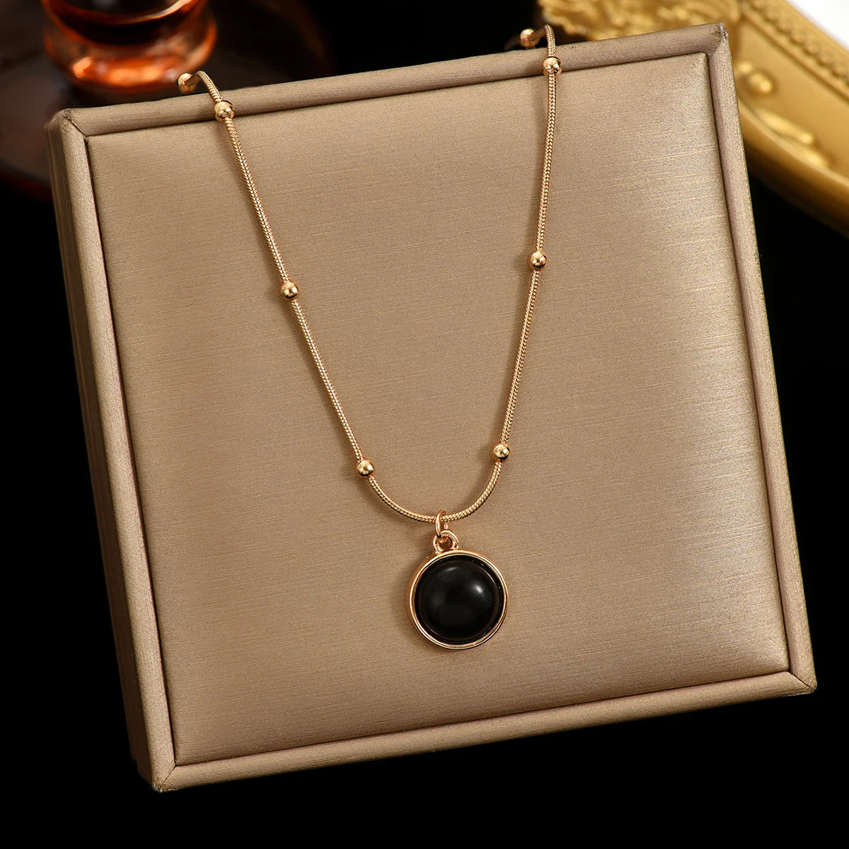 Lxalry 18K Gold-Plated Mood Necklace Hypoallergenic Jewelry
