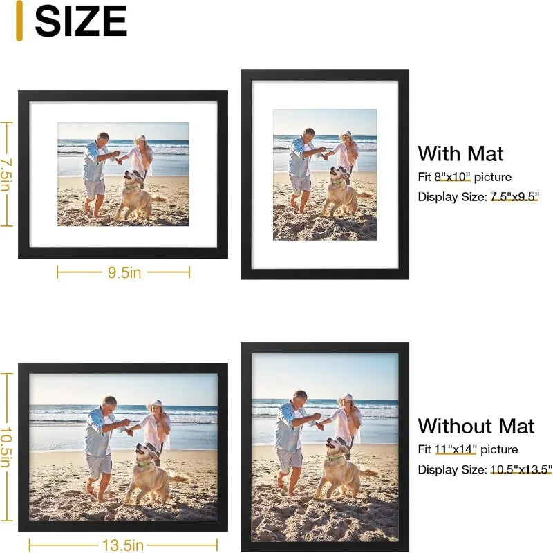 11x14 Picture Frame for 8x10 Mat or 11x14 Without Mat