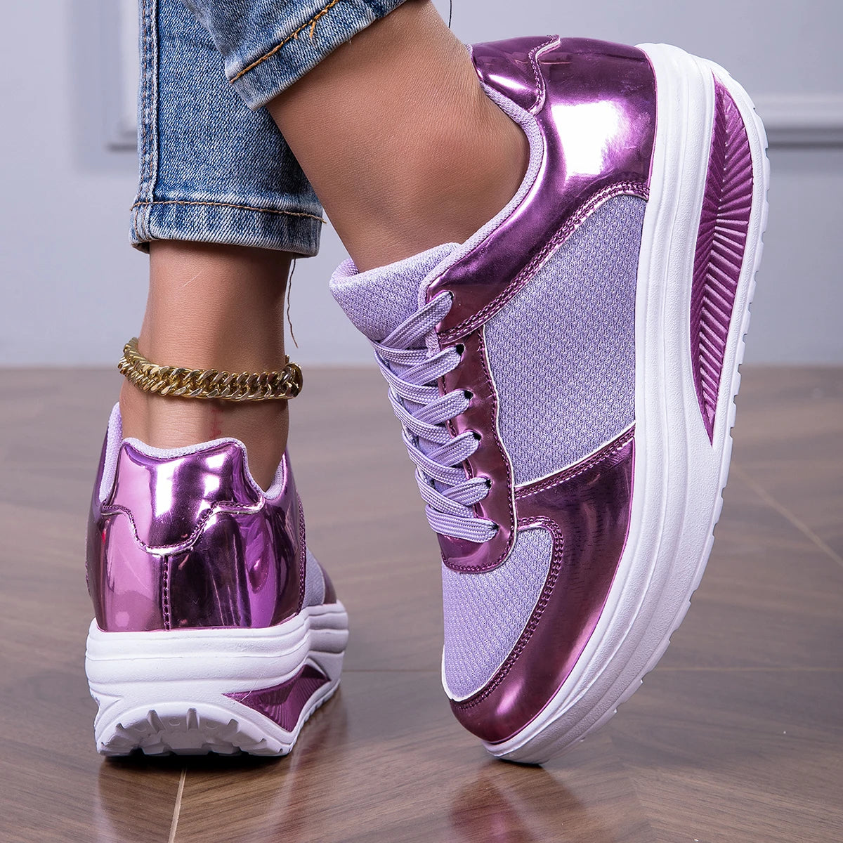 Sneakers For Women Fashion Glitter Casual Party Tennis Shoes
