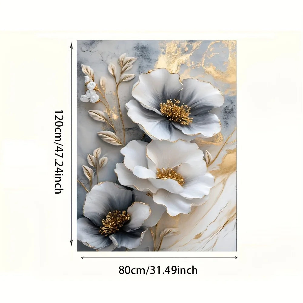 1 Modern Luxury Floral Canvas Mural Framed 3D Painting
