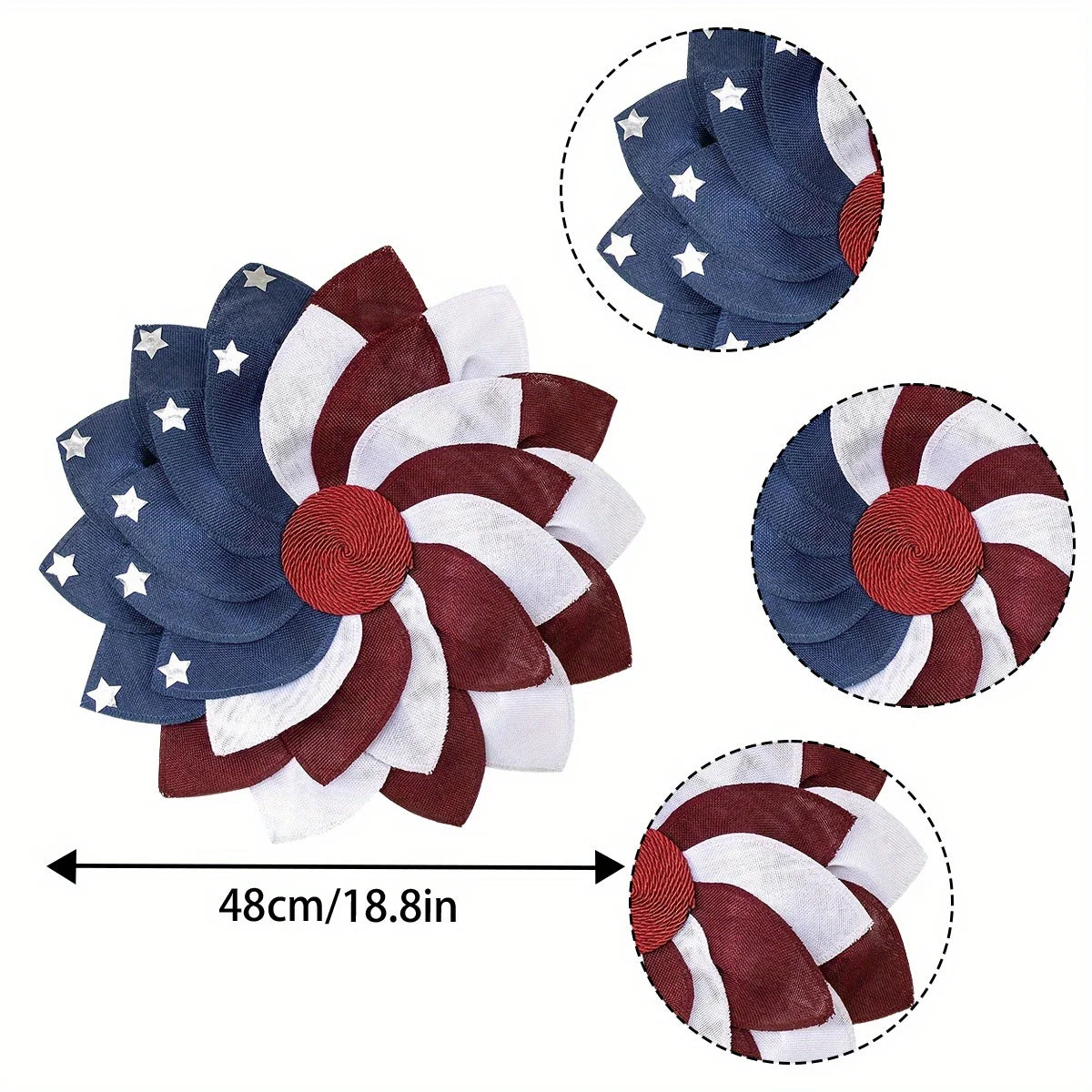 4Th of July Patriotic Wreath for Front Door Decor