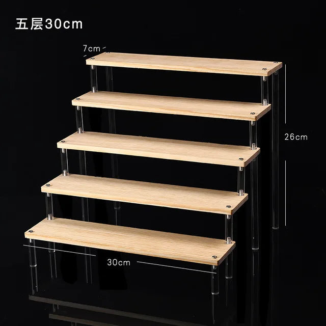1-5 Tier Acrylic Display Stand Clear Riser Rack for Cupcakes