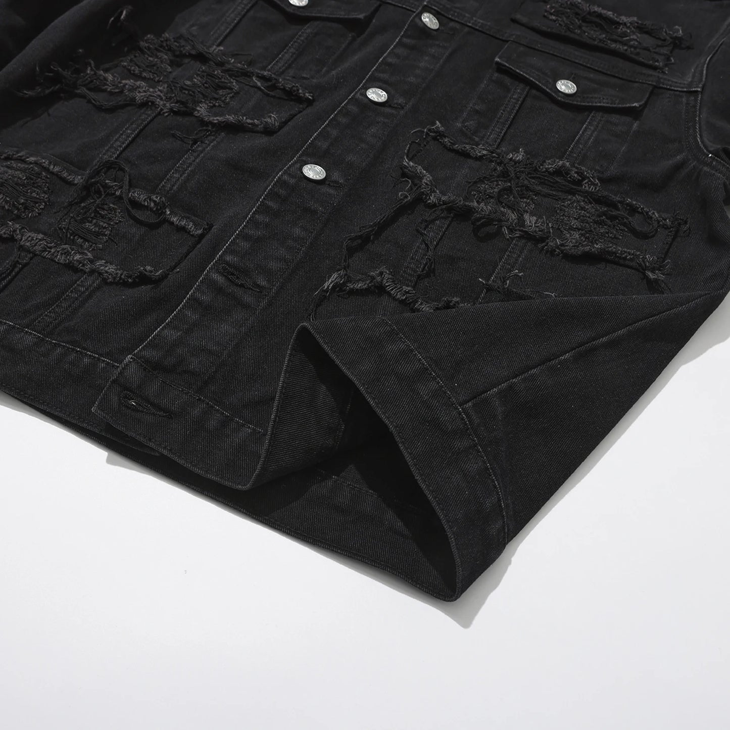 CN Zhejiang Men's Gothic Distressed Trucker Denim Jacket