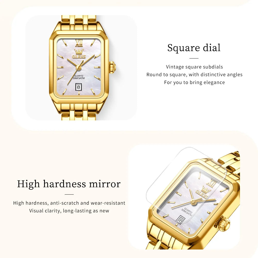 OLEVS Womens Stainless Steel Quartz Watch Waterproof Elegant