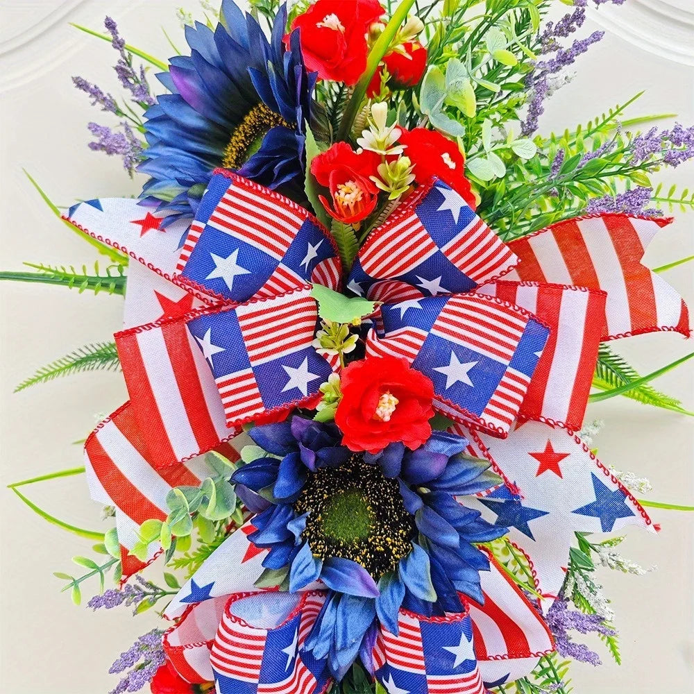 Patriotic Wreath 4Th of July Wreaths for Front Door Decor