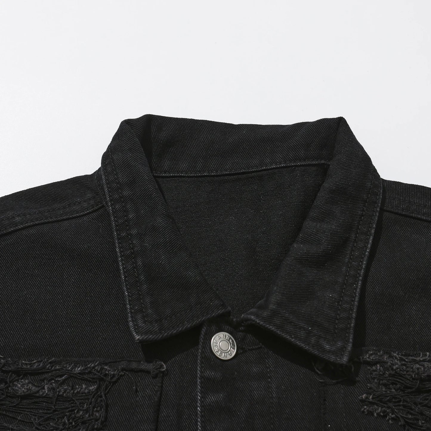 CN Zhejiang Men's Gothic Distressed Trucker Denim Jacket