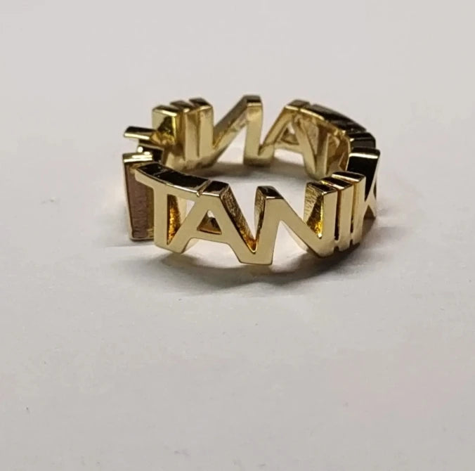 Doremi 2.5mm Thick Letters Designer Jewelry Ring for Girls