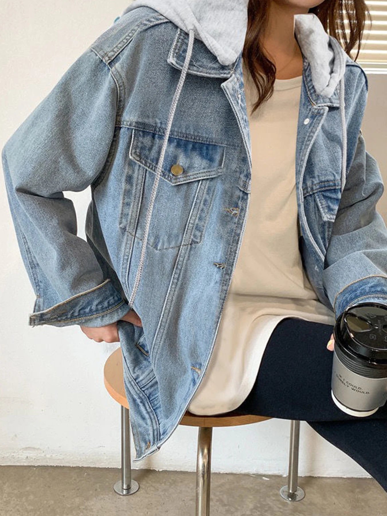 CN Guangdong Denim Hoodie Jacket For Women Hooded Style