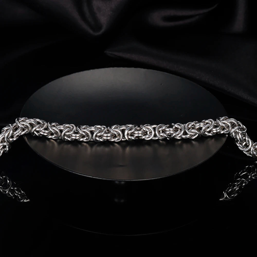 New S925 Sterling Silver Byzantine Emperor Chain Bracelet