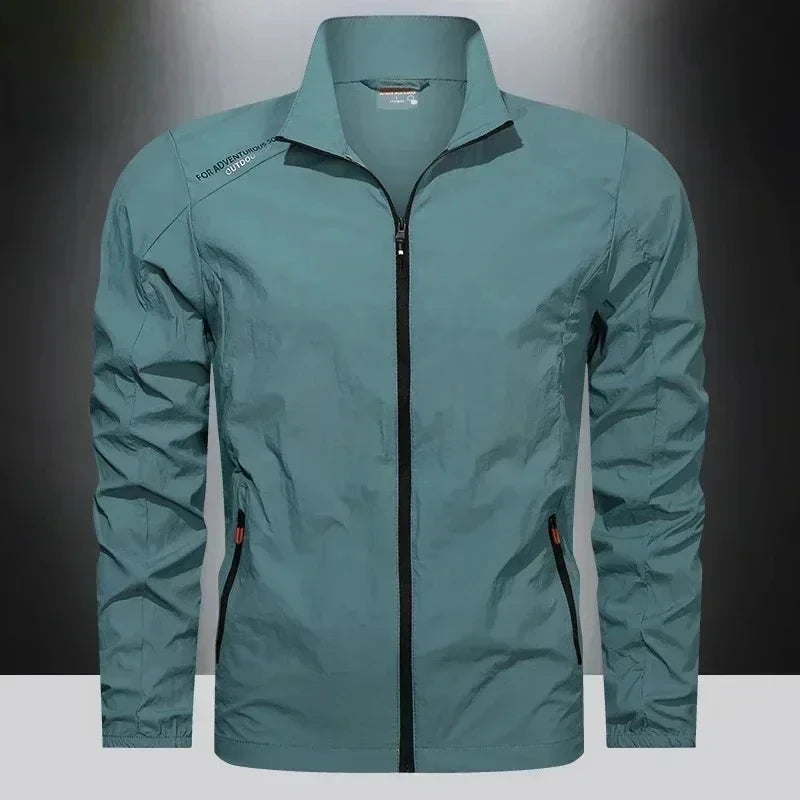 UPF100 Men Summer Windbreaker Zip Pockets Breathable Jacket