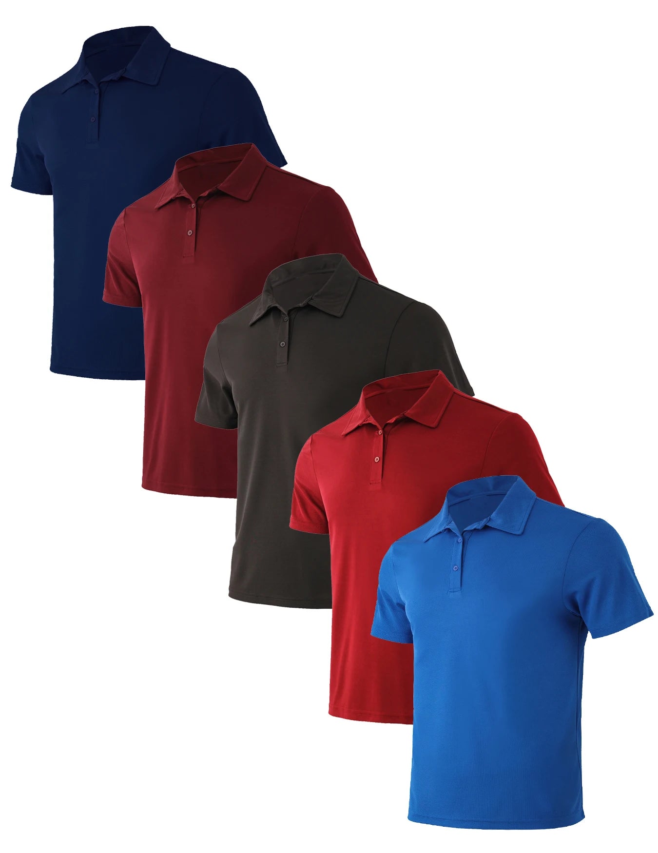 Men's Short Sleeved Quick Dry Polo Shirt Breathable Knit Top