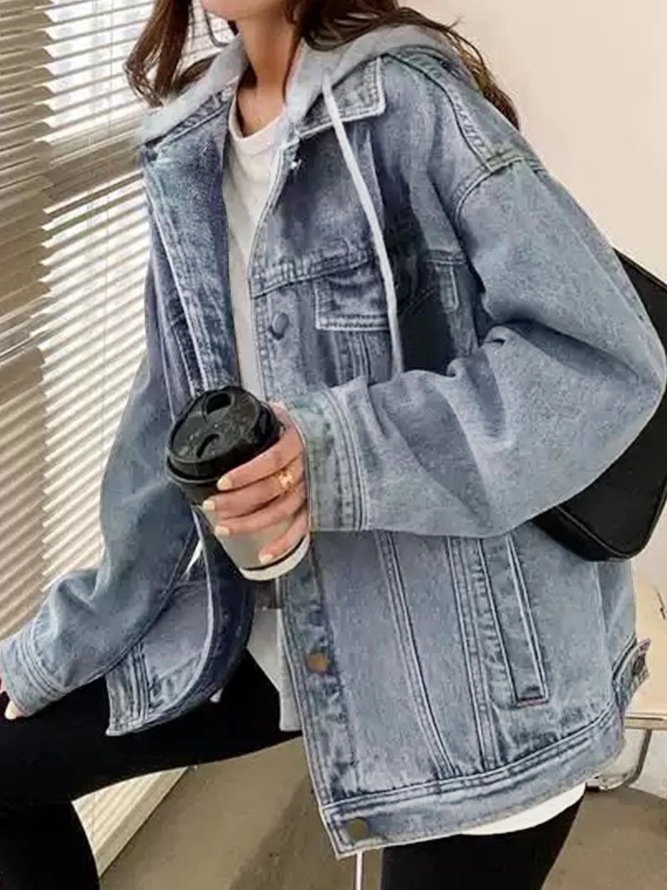 CN Guangdong Denim Hoodie Jacket For Women Hooded Style