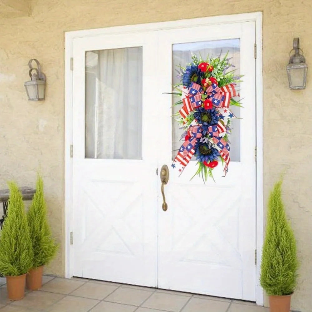 Patriotic Wreath 4Th of July Wreaths for Front Door Decor