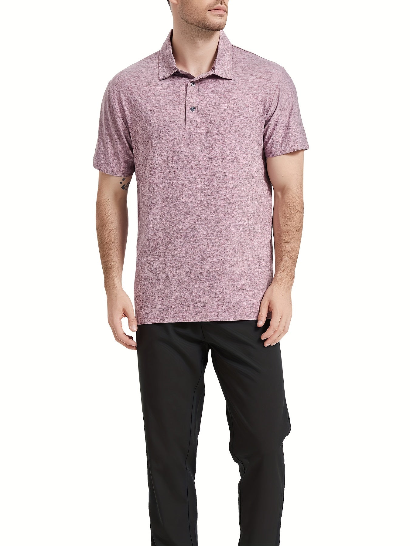 TELALEO 5 Pack Quick Dry Men's Lapel Golf T-Shirts with Sun Protection Moisture Wicking and Anti Wrinkle for Casual and Office Wear
