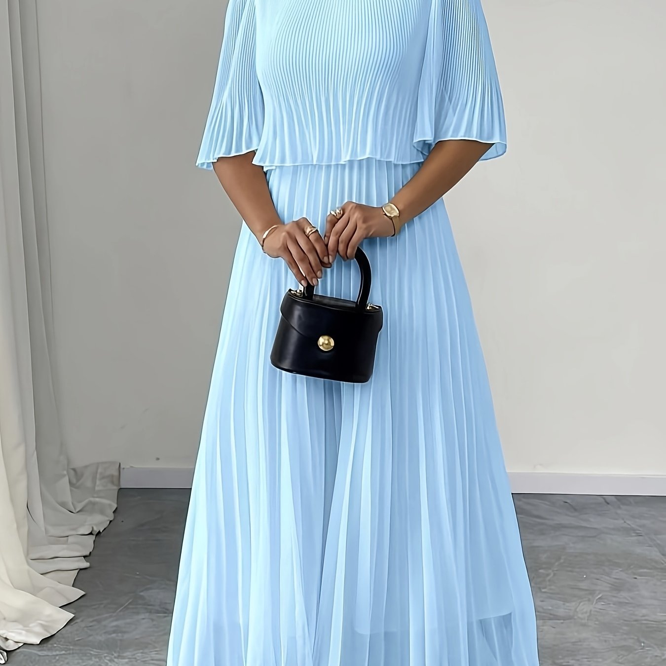 Elegant Pleated Dress For Women