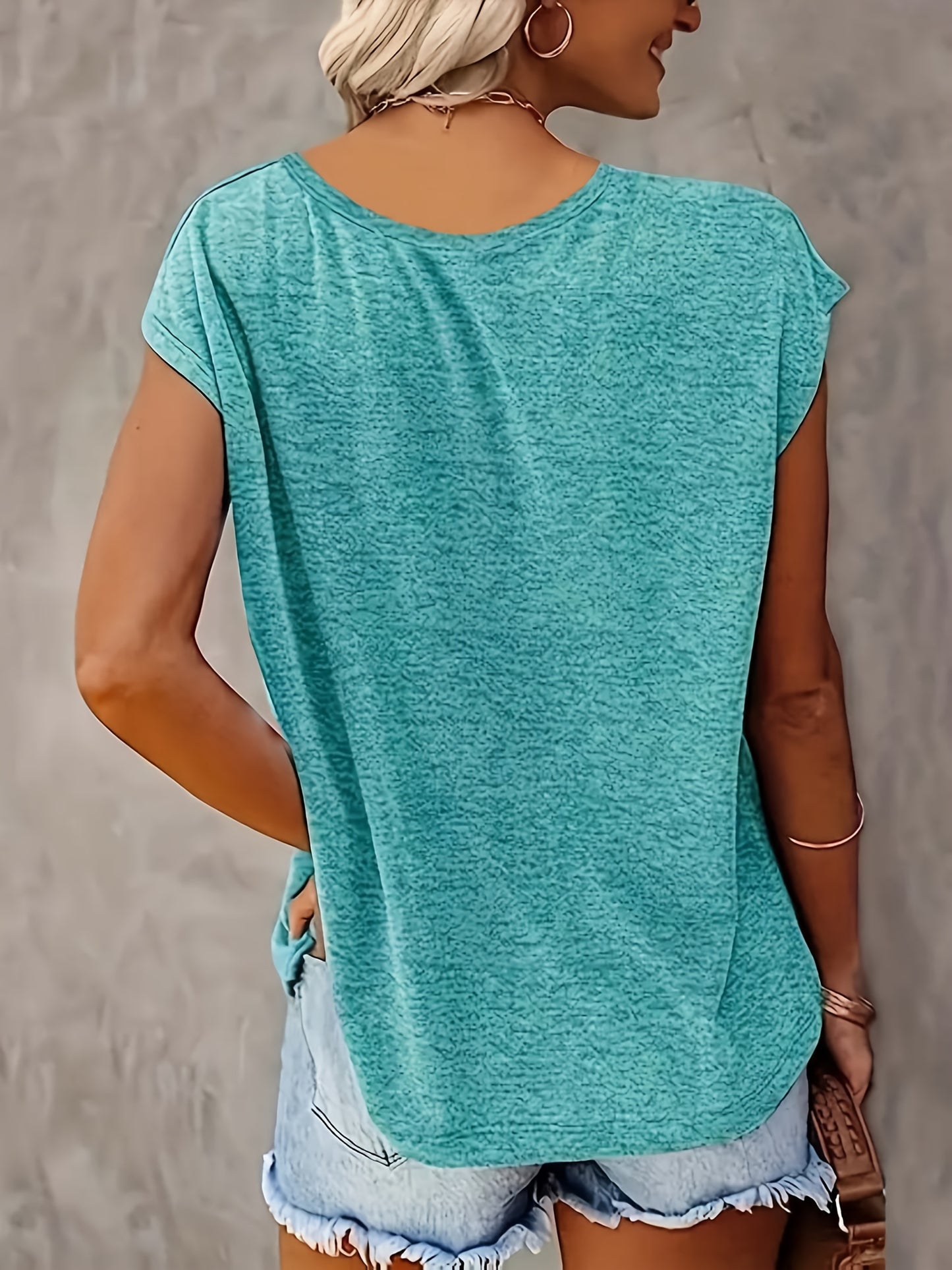 V Neck Casual Short Sleeve T Shirts For Women Everyday