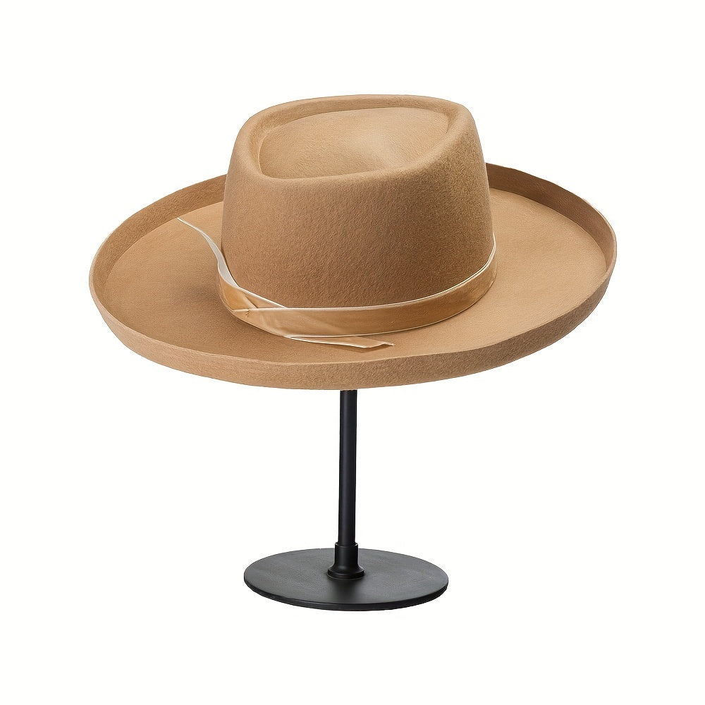 Unisex Wool Felt Fedora Ranch Hat for Valentine's Day Gift