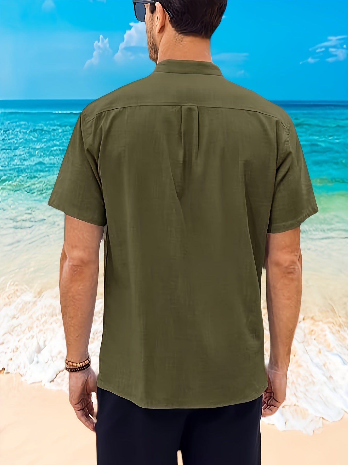 Mens Short Sleeve Guayabera Shirts Button Down Summer Tops