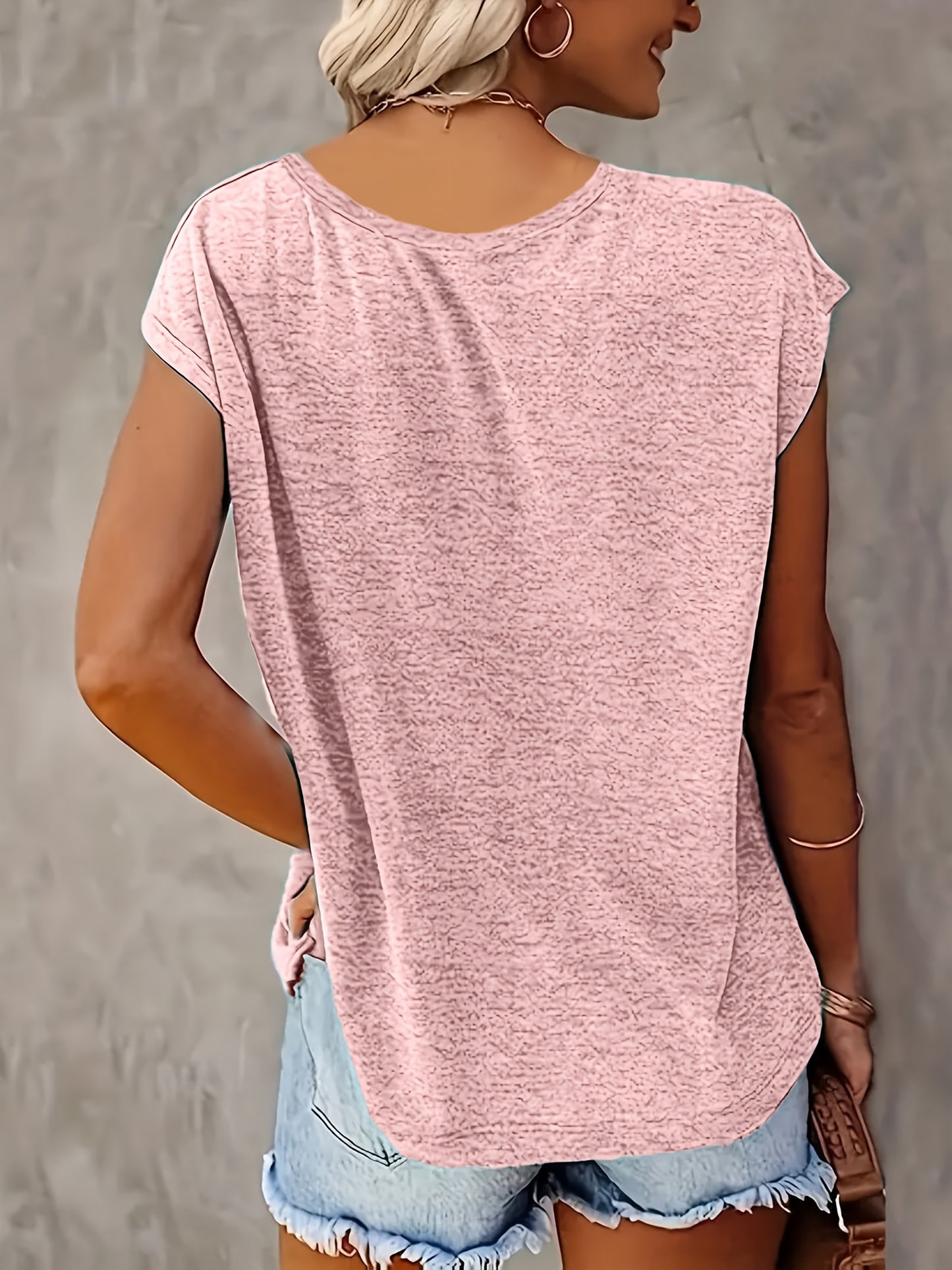 V Neck Casual Short Sleeve T Shirts For Women Everyday