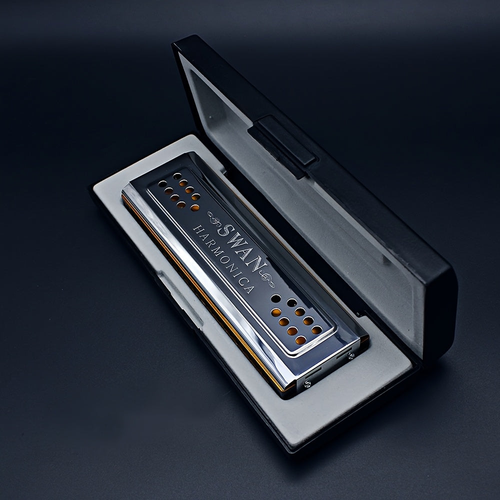 Swan 24 Hole C G Tuned Diatonic Harmonica Polished Finish Cleaning Cloth