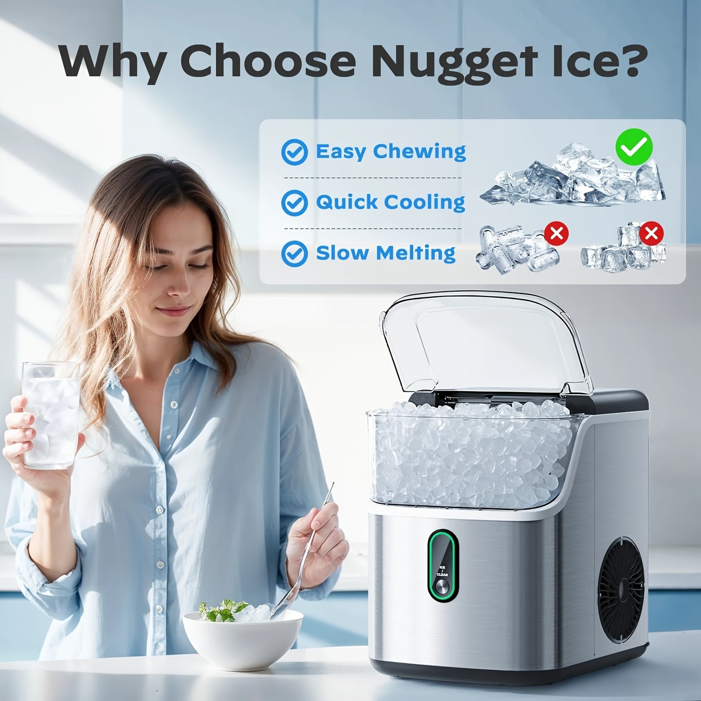 Dreamsmith Portable Nugget And Bullet Ice Maker Soft Chew