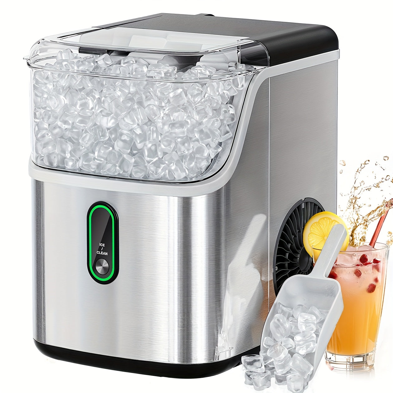 DREAMSMITH Ice Maker Machine Portable Golden Nugget And Bullet Ice Produces 33 to 44 Lbs Daily For Home Kitchen Camping