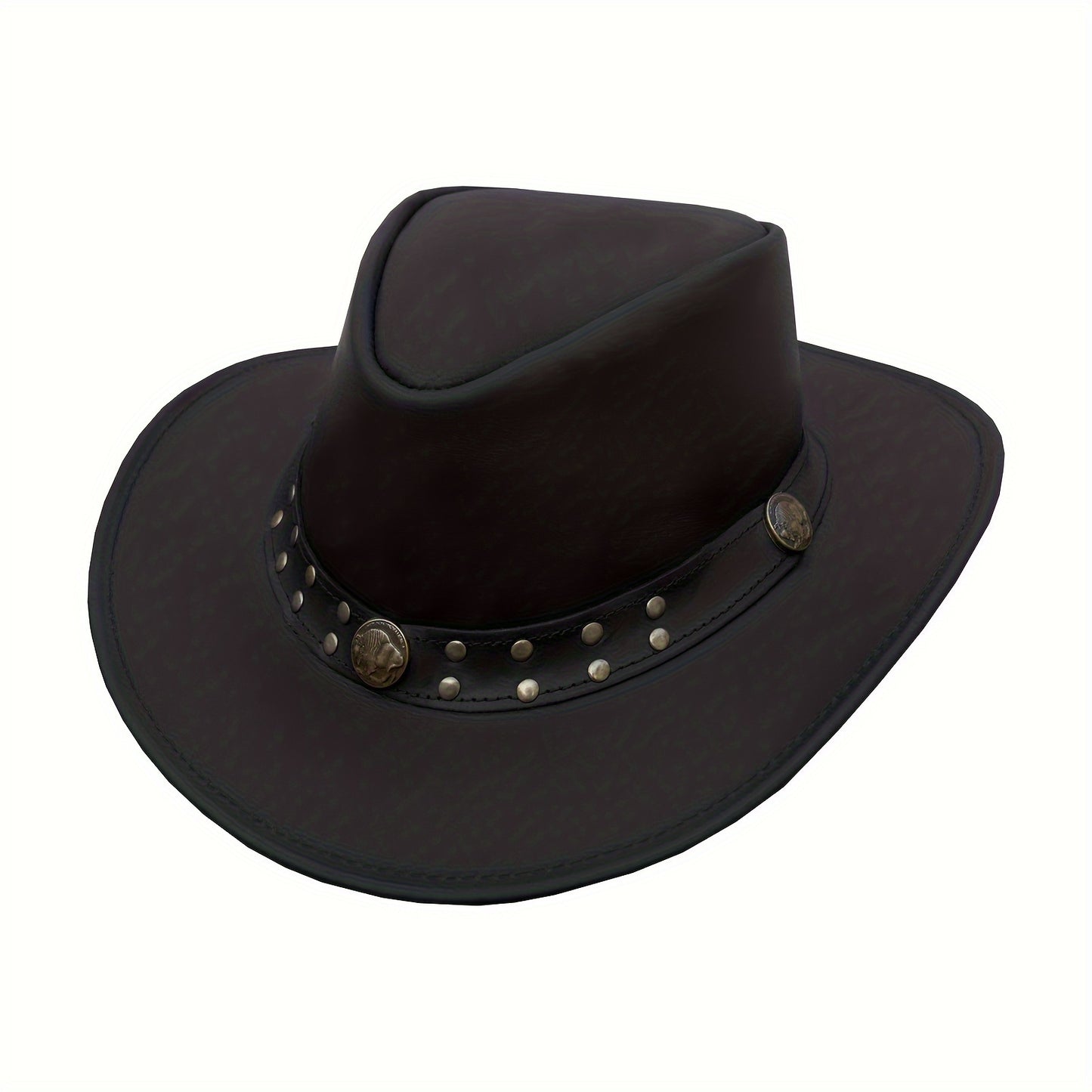 Dream Apparel Australian Cowboy Leather Hat Unisex Lightweight Wide Brim