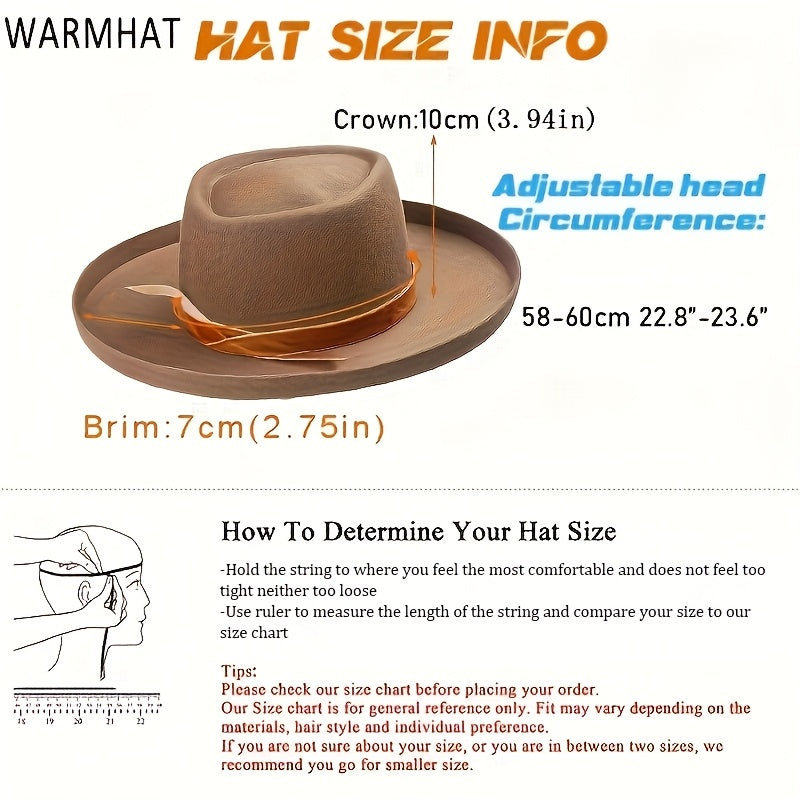 Unisex Wool Felt Fedora Ranch Hat for Valentine's Day Gift