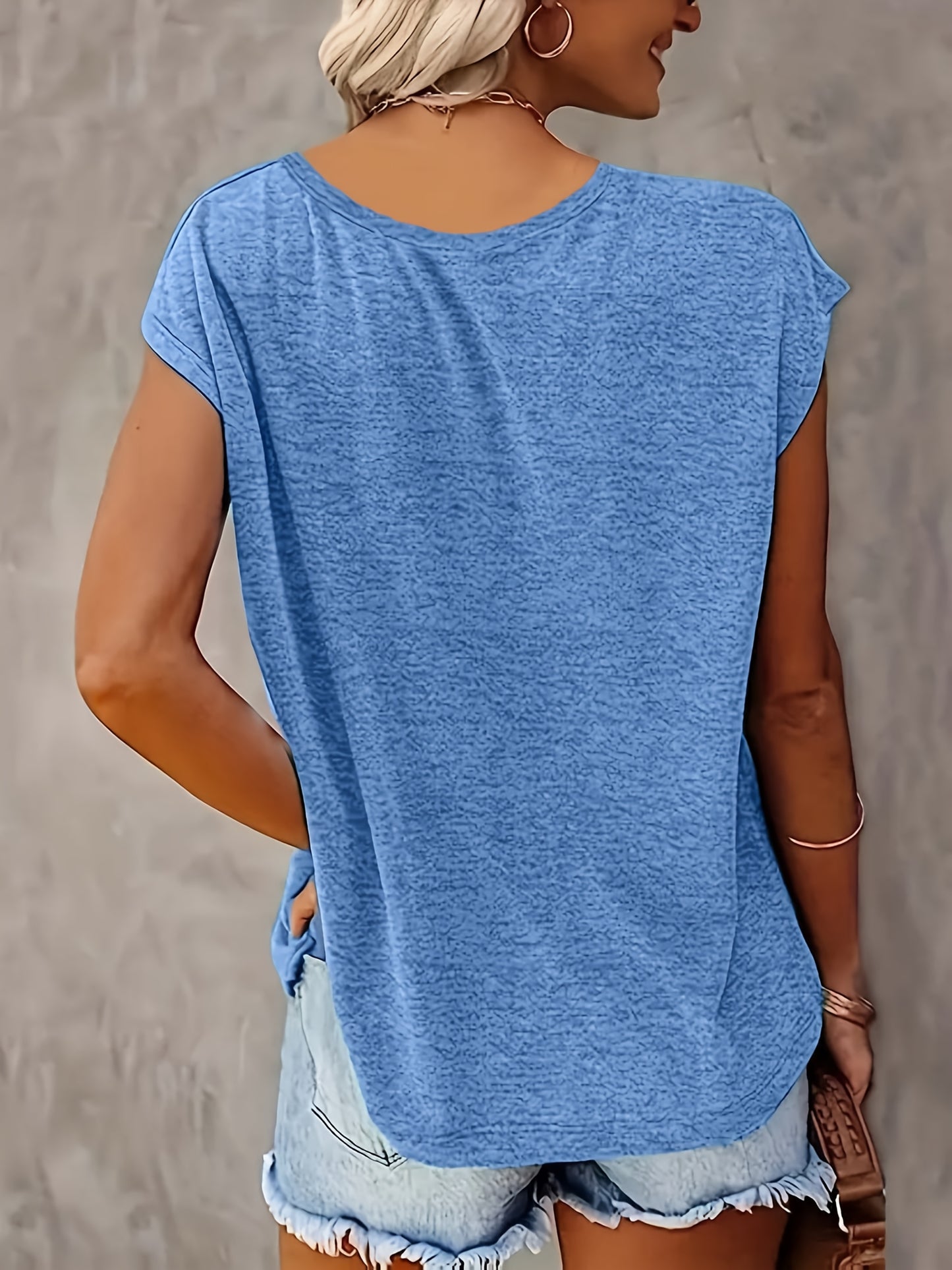 V Neck Casual Short Sleeve T Shirts For Women Everyday